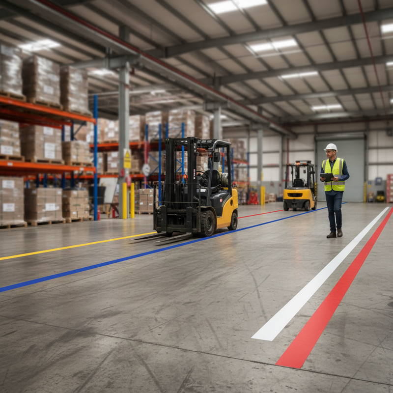 Dim Gray Heavy Duty Vinyl Floor Marking Tape for Forklift Traffic - 50mm Width