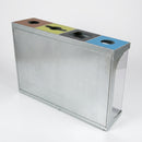 Quad recycling bin 240–320 litre galvanised steel (view 2)