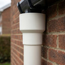 76mm Ø Outlet to Downpipe Length Connector — RAL 9010 (in use)