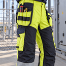 Reinforced Hi-Vis Class 1 Work Trousers Holster Pockets Yellow/Navy (view 2)