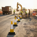 Rosy Brown Premium 500mm 2-Piece Traffic Cone with High Durability and Flexibility