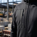 Full Zip Fleece Hoodie with Recycled Polyester - Black (view 2)