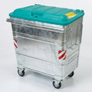 1280 litre galvanised steel wheeled container EN 840 (view 2)