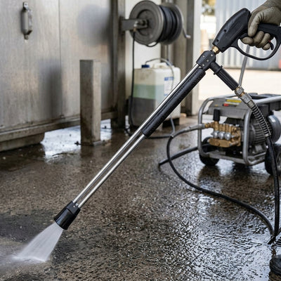 Zinc Plated Twin Pressure Wash Lance, 250 Bar, ¼" BSP Inlet
