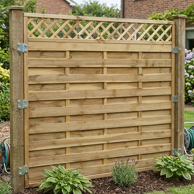 Flat Top Fence Panel with Trellis 6ft x 6ft