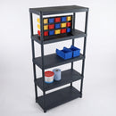 Modular plastic garage shelving unit, 4 or 5 shelves, 80kg per shelf (view 2)