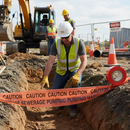 Rosy Brown High-Visibility Underground Warning Tape for Sewerage Applications 150mm x 365m