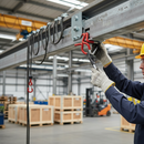 Light Slate Gray Premium Galvanised Coaxis Rail System with Red Rubberised Arms