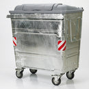 1100 litre galvanised steel wheeled recycling waste container (view 2)
