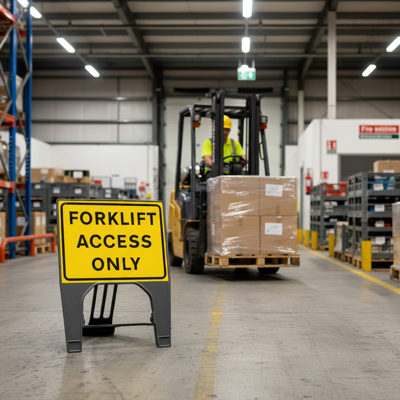 Rosy Brown Forklift Access Only Sign 600 x 450mm - Heavy Duty Safety Signage