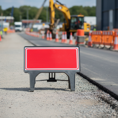 Premium Red/White Q-Sign - 1050 x 450mm Durable Signage