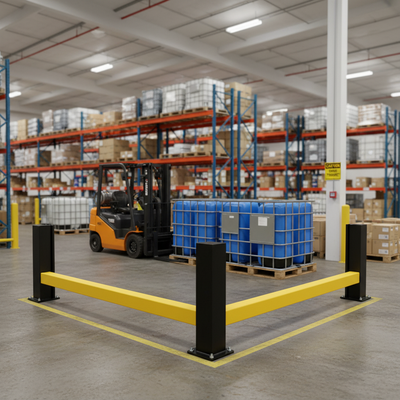 Premium Hybrid Impact Protection Railing System for Corner Posts