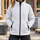 Women's Insulated Work Jacket with Fleece Collar - White/Black