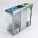 Triple recycling bin 180-240L galvanised steel (view 2)