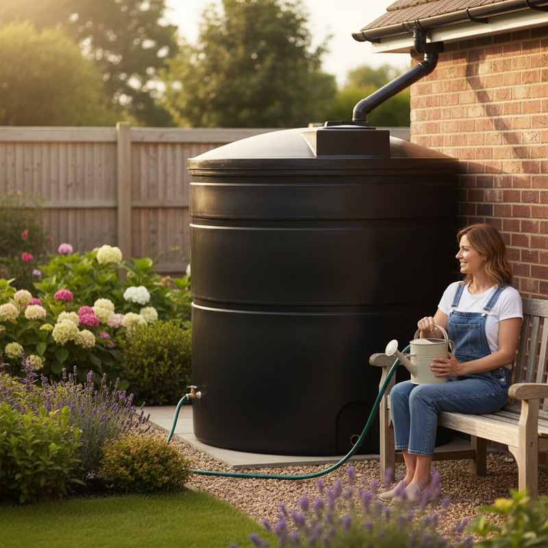 Dark Slate Gray Large 5600 Litre Heavy Duty Non-Potable Cylindrical Storage Water Tank