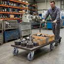 Pressed Steel Swivel Castors With Grey Cast Iron Wheel - 80mm & 100mm