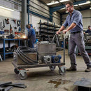 Dark Slate Gray Pressed Steel Braked Swivel Castors With Grey Cast Iron Wheel - 80mm & 100mm