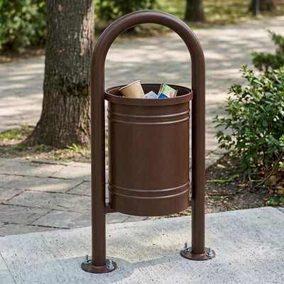 40 Litre Steel Litter Bin with Tipping Frame – Ground-Fixed