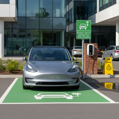Premium EV Parking Only While Charging Sign Face - Weather Resistant and Reflective