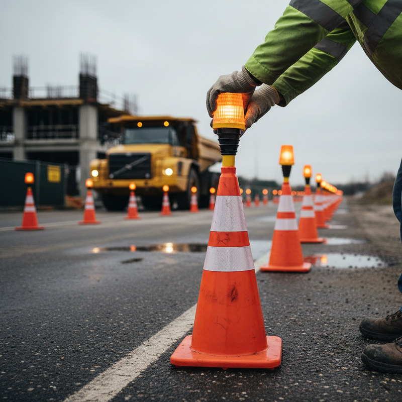 Dark Slate Gray High-Performance LED Traffic Cone Safety Lights for Maximum Visibility