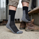 Quick-Drying Work Socks, Reinforced Toe/Heel - Grey Melange/Black