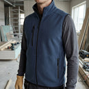 Low-Shedding Fleece Vest with Raglan Shoulders - Navy