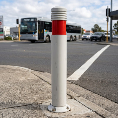1125mm MDPE Junction Bollard with Hazard Rings