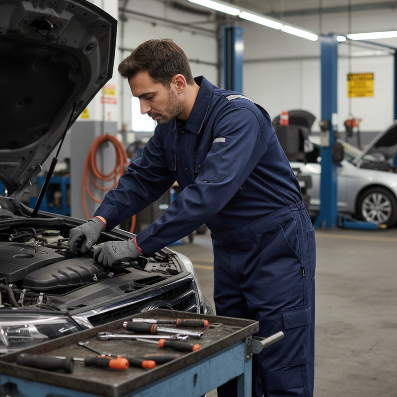 Dark Slate Gray Premium Heavy Duty Boilersuit with Stretch Design - Navy Blue
