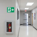 Gray Premium Running Man Right Arrow Fire Safety Sign for Emergency Exits