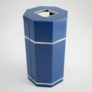 Octagonal Galvanised Steel Litter Bin – 90 Litre (view 2)
