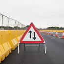 Light Gray Premium Two Way Traffic Triangle Metal Sign - 750mm Size