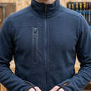 Full Zip Fleece Hoodie with Recycled Polyester - Navy