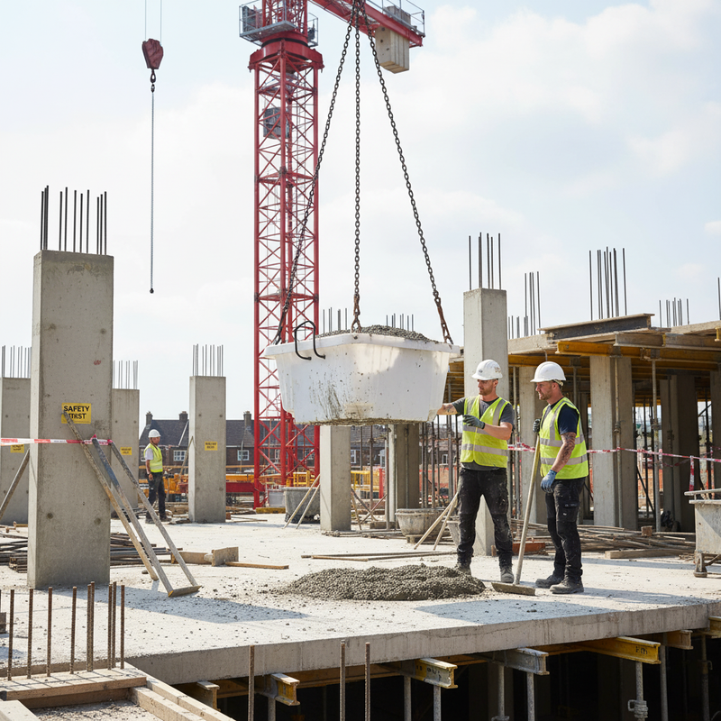 Dark Slate Gray 250 Litre Heavy Duty Crane Lift Mortar Tub for Construction Sites