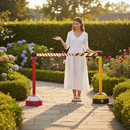 Dark Olive Green High Visibility Retractable Post and Belt Barriers for Safe Demarcation