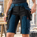 Navy/Black Women's Flexible Site Shorts with Tool Pockets (view 2)