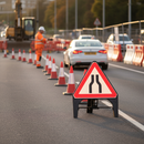 Dim Gray Premium Road Narrows Both Q-Sign 750mm with Robust Design