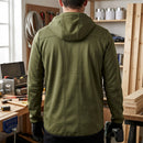 Full Zip Fleece Work Hoodie - Recycled Polyester - Khaki Green