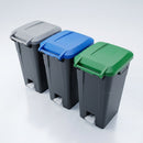 3-bin Pedal Recycling Station with A4 Stickers (view 2)