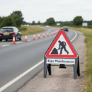 Rosy Brown Professional Men At Work Sign Maintenance Supplementary Plate 750mm