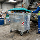 500 Litre Galvanised Steel Wheeled Container EN 840