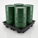 Low Profile Recycled Plastic 4-Drum Spill Pallet with Removable Grate (view 2)