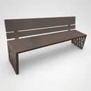 Steel Public Bench with Backrest, 450 × 450mm Frame, RAL Colours (view 2)
