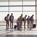 Light Gray Professional Retractable Tape Barrier System for Queue Management