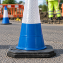Two-Part Traffic Cone with Reflective Sleeve - 1000mm Blue (view 2)