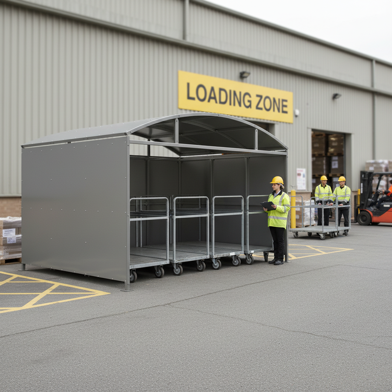 Dark Gray Premium Waiting-Trolley Shelter with Galvanised Cladding 1m - 5m
