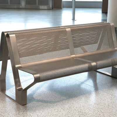 1800mm 3-Seater Stainless Steel Perforated Seat