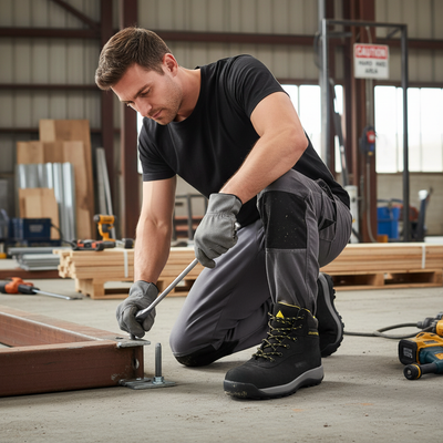 Professional Nubuck Leather Safety Work Boots with Anti-Static Protection