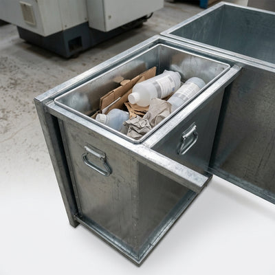 56 Litre galvanised steel bin liner with external handle