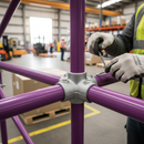 Dark Gray Premium Five-Way Outlet Cross Key Clamp for Versatile Tube Connections - Galvanised Malleable Iron Construction