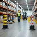 Dark Gray Premium Plastic Chain Post with Folding Base Kit - 10 Metre Chain